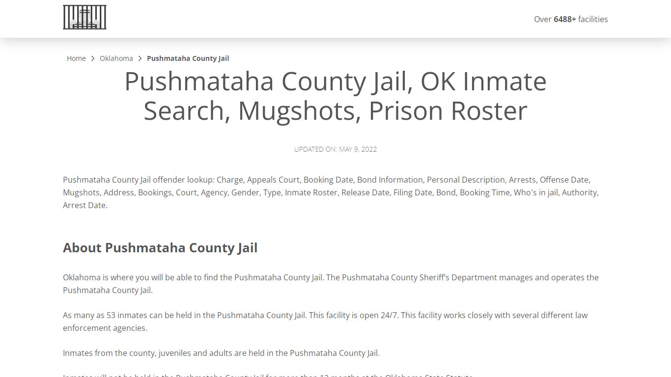 Pushmataha County Jail, OK Inmate Search, Mugshots, Prison ...
