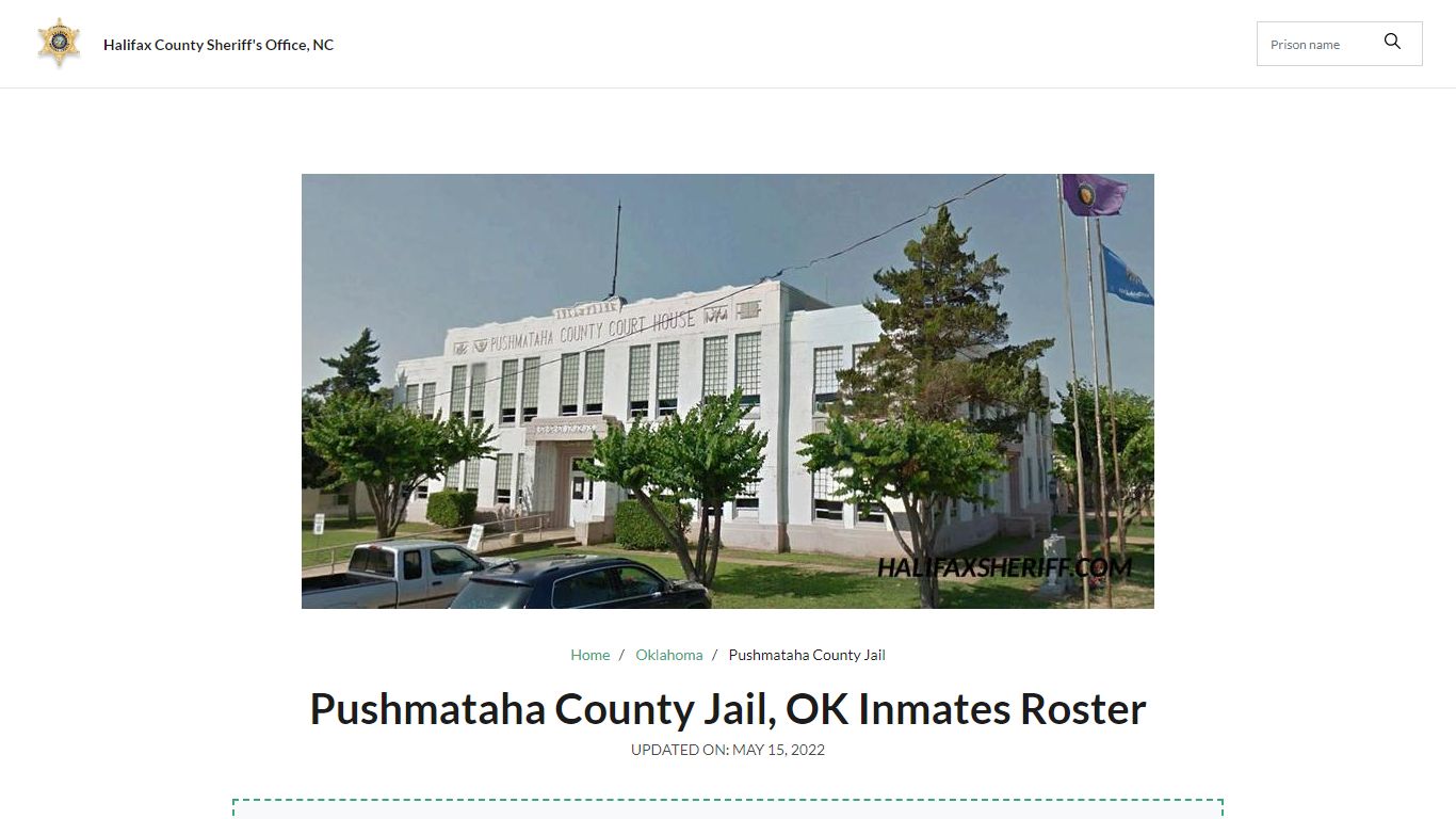 Pushmataha County Jail, OK Jail Roster, Name Search