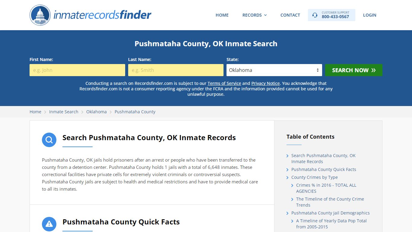 Pushmataha County, OK Inmate Lookup & Jail Records Online